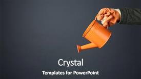  Presentation with technology orange and grey - Theme consisting of people diffus - hand holding orange metal watering background and a dark gray colored foreground