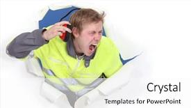  Presentation with noise - Presentation consisting of people diffus - men with helmets and unbearable background and a  colored foreground