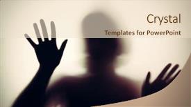  Presentation with glass - Slides featuring people diffus - shadowy figure behind glass background and a  colored foreground