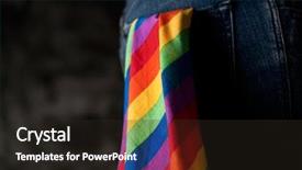  Presentation with dark space - Colorful slide set enhanced with people discrimination - closeup of a young caucasian backdrop and a wine colored foreground