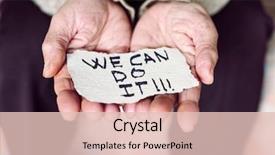  Presentation with old people - Presentation theme featuring people discrimination - closeup of an old caucasian background and a lemonade colored foreground