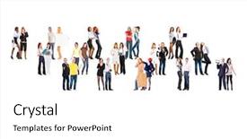  Presentation with diversity - Presentation theme consisting of people diversity achievement idea background and a white colored foreground