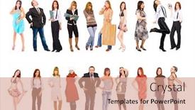  Presentation with diversity - Beautiful slides featuring people diversity business idea backdrop and a coral colored foreground