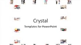  Presentation with diversity - Theme with people diversity clerks compilation background and a white colored foreground