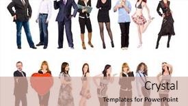  Presentation with diversity - Audience pleasing slides consisting of people diversity united colleagues backdrop and a coral colored foreground