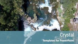  Presentation with rafting - Colorful PPT theme enhanced with people doing white water rafting backdrop and a teal colored foreground