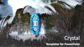  Presentation with rafting - Cool new presentation with people doing white water rafting backdrop and a dark gray colored foreground