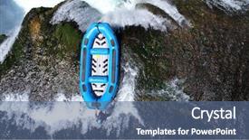  Presentation with water river - Slides consisting of people doing white water rafting background and a ocean colored foreground