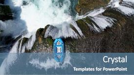  Presentation with water river - PPT theme with people doing white water rafting background and a teal colored foreground