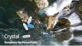  Presentation with rafting - Cool new presentation theme with people doing white water rafting backdrop and a dark gray colored foreground