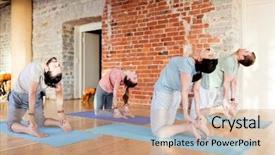  Presentation with camel - Beautiful theme featuring people doing yoga camel backdrop and a  colored foreground