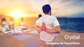  Presentation with prayer - Beautiful slide deck featuring people doing yoga reverse backdrop and a  colored foreground