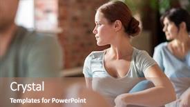  Presentation with spinal - PPT layouts consisting of people doing yoga seated spinal background and a coral colored foreground