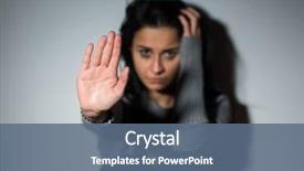  Presentation with people crying - Colorful PPT theme enhanced with people and domestic violence concept backdrop and a ocean colored foreground