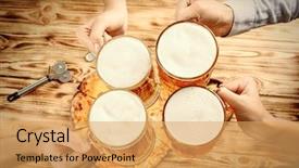  Presentation with friends eating and drinking wine - PPT theme having people drinking beer and eating background and a  colored foreground