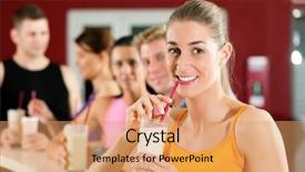  Presentation with protein shake - Amazing slides having heart shape with her hands backdrop and a coral colored foreground.