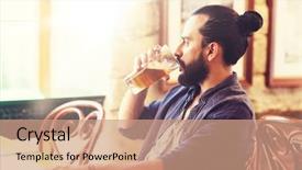  Presentation with alcohol energy drinks - Colorful presentation enhanced with people drinks alcohol and leisure backdrop and a coral colored foreground