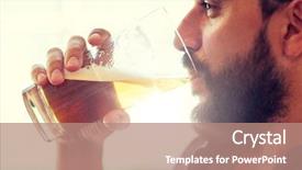  Presentation with alcohol energy drinks - Slide deck having people drinks alcohol and leisure background and a coral colored foreground