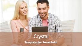  Presentation with money online shopping - Beautiful slide deck featuring people e-money and commerce backdrop and a coral colored foreground