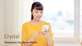  Presentation with high technology - Colorful theme enhanced with people-education-high-school-technology backdrop and a coral colored foreground