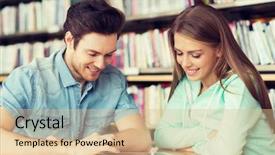  Presentation with school technology - Colorful PPT theme enhanced with people education technology and school backdrop and a  colored foreground