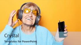  Presentation with tehnology - Cool new theme with people emotion and tehnology concept backdrop and a light blue colored foreground