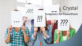  Presentation with emotions - Amazing theme having people emotions and communication concept backdrop and a white colored foreground