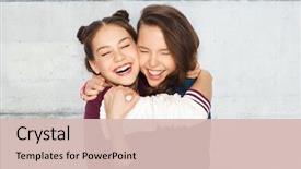  Presentation with teens - Beautiful PPT layouts featuring people emotions teens and friendship backdrop and a lemonade colored foreground