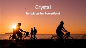  Presentation with people enjoying - Presentation design enhanced with people enjoying a walk background and a  colored foreground