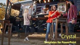  Presentation with people enjoying - Audience pleasing presentation consisting of people-enjoying-in-front backdrop and a tawny brown colored foreground