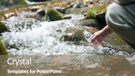  Presentation with water environment - Slide set featuring people environment - hiking in beautiful nature man background and a coral colored foreground