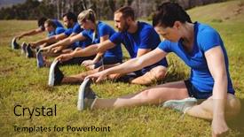  Presentation with boot camp - Slide deck having people exercising in boot camp background and a  colored foreground