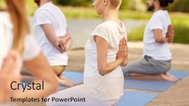  Presentation with prayer - Theme with people exercising in reverse background and a coral colored foreground