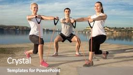  Presentation with resistance - Slide set consisting of people exercising with a resistance background and a coral colored foreground
