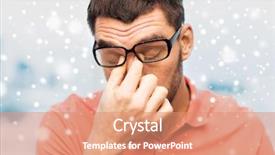  Presentation with eyesight - Slide deck enhanced with overwork and business concept - close background and a coral colored foreground