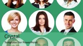  Presentation with faces - PPT layouts having people faces collage men and women portraits isolated background and a seafoam green colored foreground