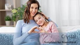  Presentation with love mother - Slide set featuring people-family-and-love-concept background and a teal colored foreground