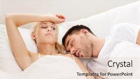  Presentation with snoring - Slides having people family bedtime and insomnia background and a lemonade colored foreground