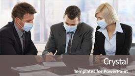  Presentation with h1n1 - Cool new presentation design with people fearing h1n1 swine flu backdrop and a gray colored foreground