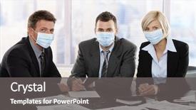  Presentation with h1n1 - Presentation enhanced with people fearing h1n1 swine flu background and a gray colored foreground