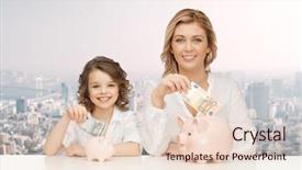  Presentation with budget - Slide set featuring people finances family budget background and a lemonade colored foreground