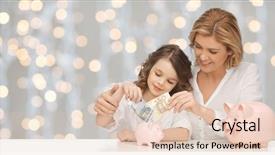  Presentation with daughter mother - Theme having people finances family budget background and a lemonade colored foreground