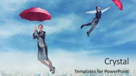  Presentation with people voting election canada - Amazing PPT layouts having people flying in the sky backdrop and a  colored foreground