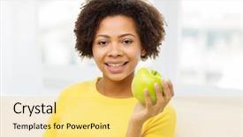  Presentation with healthy living - Slides having people food healthy eating background and a yellow colored foreground