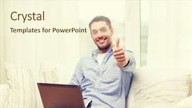  Presentation with technology learning - Theme featuring people free - business technology and e-learning concept background and a cream colored foreground