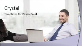  Presentation with business technology internet and network - PPT theme consisting of people free - office business education technology background and a  colored foreground