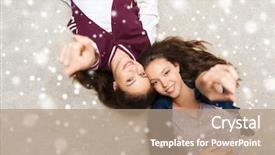  Presentation with happy holiday - Presentation with people friends winter christmas background and a  colored foreground