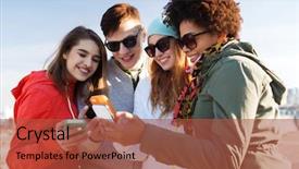  Presentation with mobile cloud computing - Cool new slide set with people friendship cloud computing backdrop and a red colored foreground