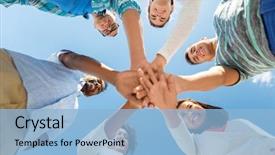  Presentation with collaboration - Theme with people friendship and international concept background and a light blue colored foreground