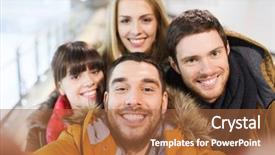  Presentation with rink - Presentation theme with people friendship technology and leisure background and a red colored foreground